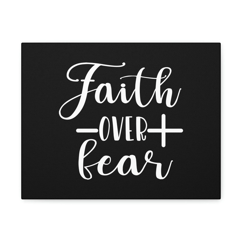 Scripture Walls Faith Over Fear Mark 4:40 Cross Black Christian Wall Art Bible